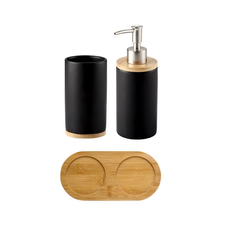 3PCS Ceramic Bathroom Accessories Set Fashion Soap Dispenser Toothbrush Holder Tumbler Ceramic Household Bathroom Product
