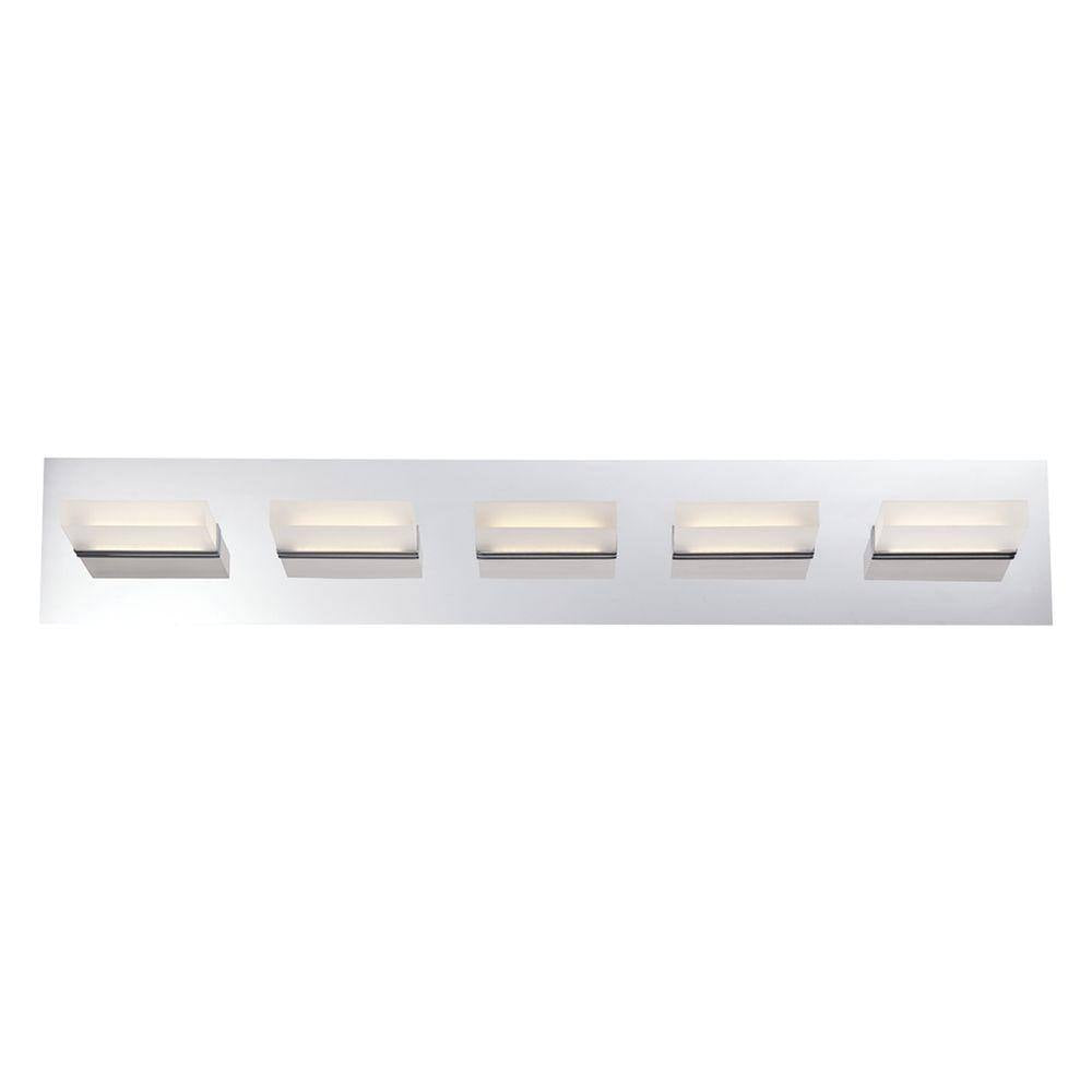 Olson Collection 5-Light Chrome LED Bathroom Vanity Light Fixture