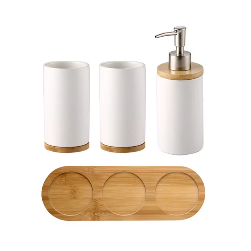 3PCS Ceramic Bathroom Accessories Set Fashion Soap Dispenser Toothbrush Holder Tumbler Ceramic Household Bathroom Product